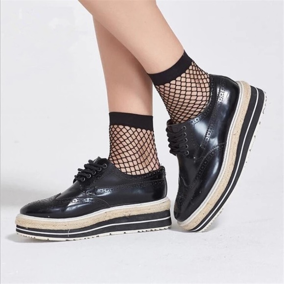 NEW Fishnet Ankle Mesh Socks - BLACK - Picture 5 of 8